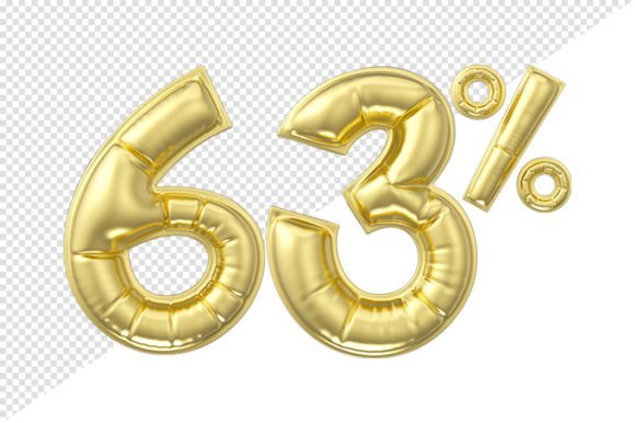 63 Percent Discount: Gold Glossy Balloon 3D Assets