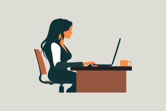 Beautiful Woman Business Working Office: Visualizing Modern Professionalism