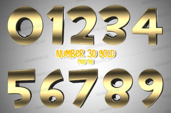 Elevate Designs with Number Gold 3D Render