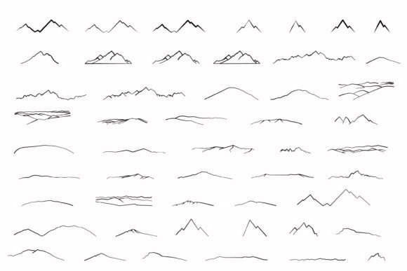 Elevating Visual Identity with the Mountain Outline Collection