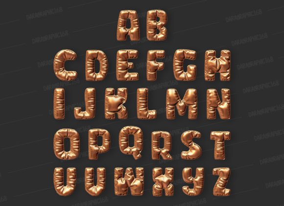 Font Balloon Gold 3d Render