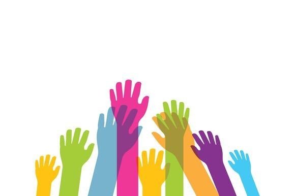 People Hands Up Vector Element Design
