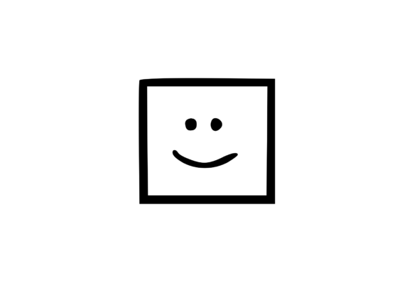 Square Faced Digital Emoji Social Icon