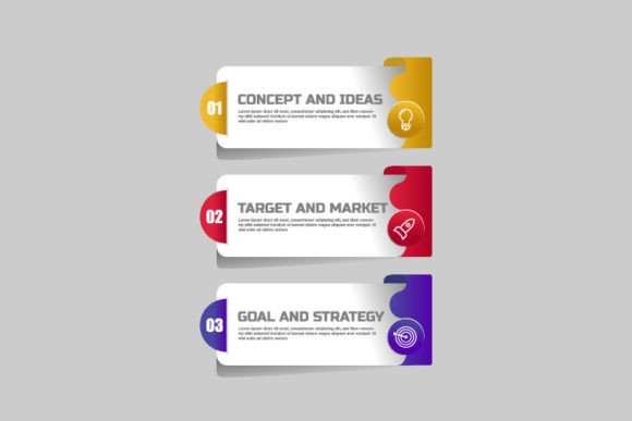 Streamlining Visual Communication with Creative Infographic Three Steps Clipart