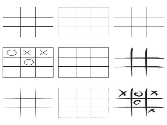Tic Tac Toe Grid Collection for Designers